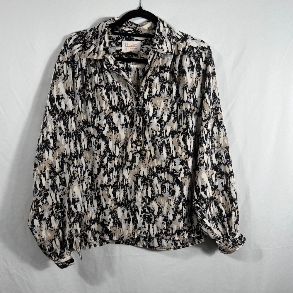 Da Rue of California Women's Black/White Top Blouse Sz L
